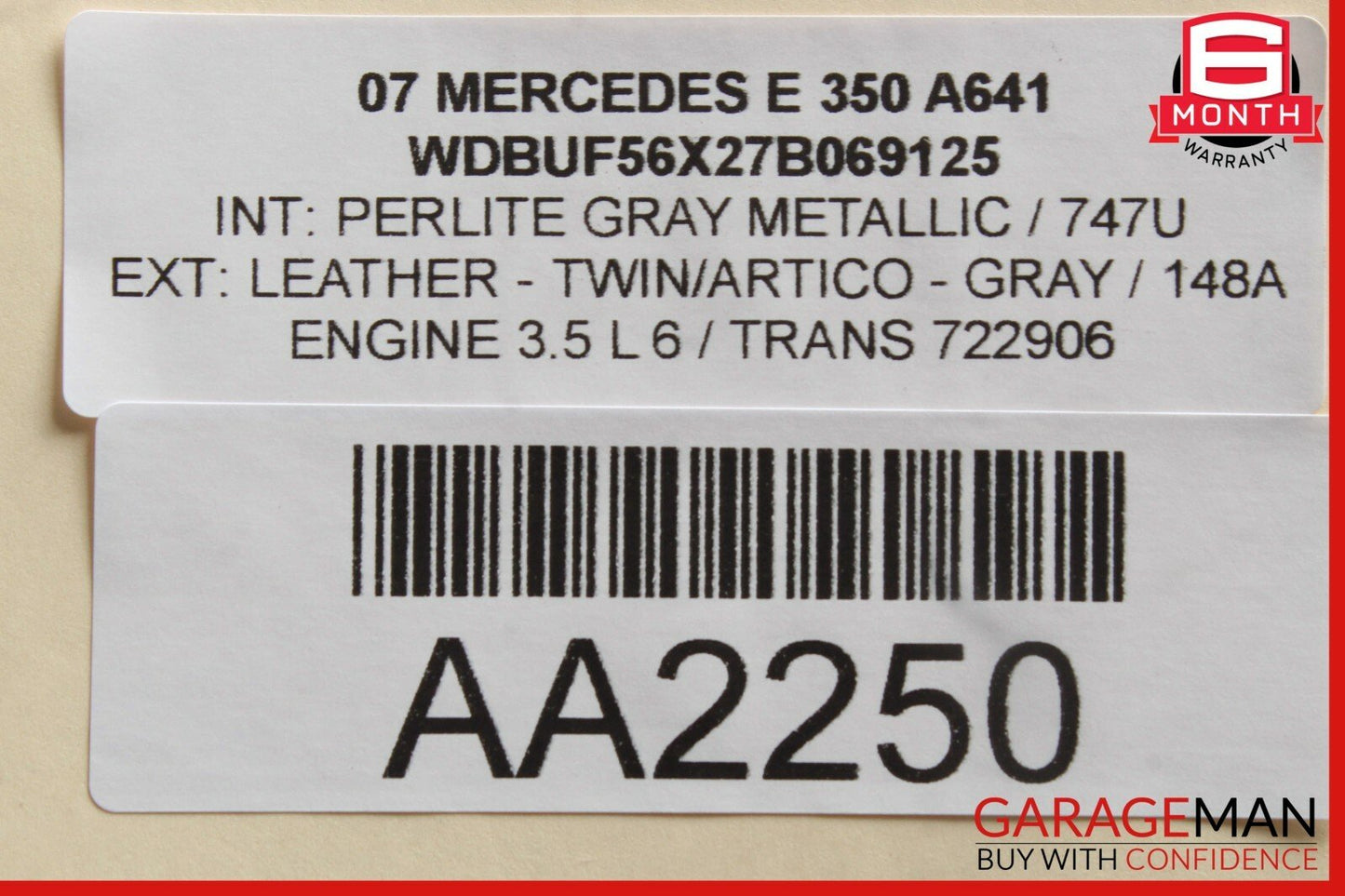 03-09 Mercedes W211 E350 E63 AMG Rear Right Side Exterior Door Handle Gray OEM