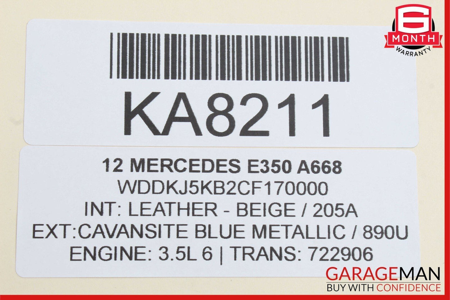 10-17 Mercedes W207 E400 Front Left Side Mirror Door Rear View Cavansite Blue
