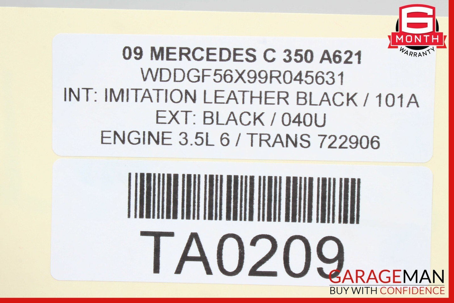 08-11 Mercedes W204 C300 C250 Driving Steering Wheel Black 2044601203 OEM