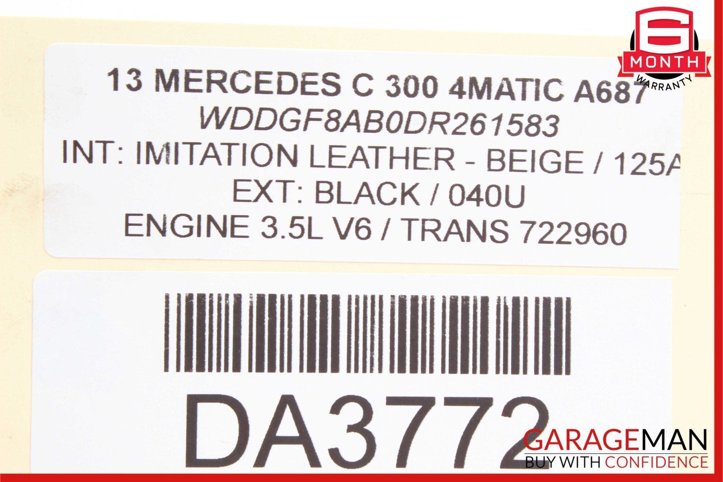 12-18 Mercedes W204 C300 Front Left / Right Engine Timing Chain Cover Plate OEM