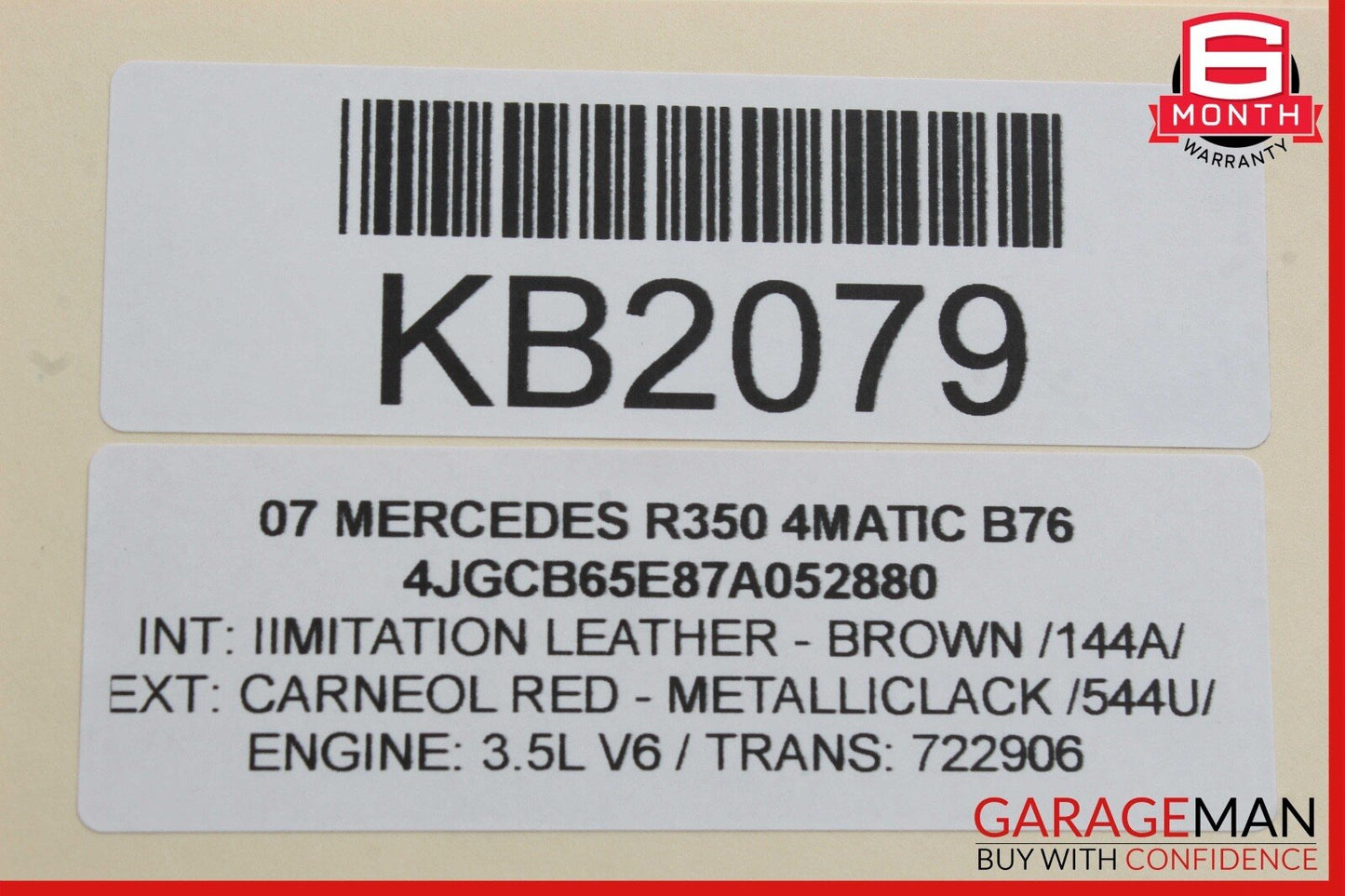 06-12 Mercedes W251 R350 4MATIC Rear Right Door Lock Latch Actuator OEM