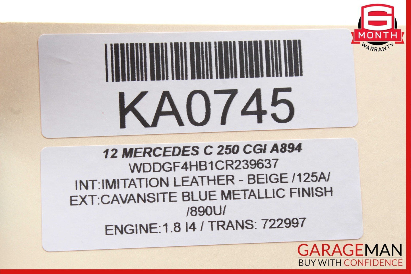 08-14 Mercedes W204 C250 C300 Rear Right Side Door Control Module Unit