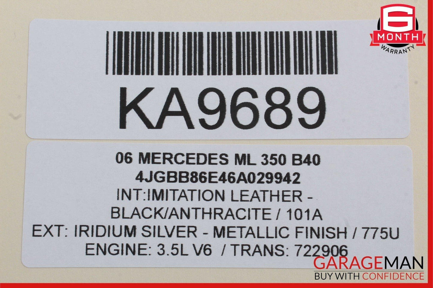06-13 Mercedes W164 ML350 GL450 Front Overhead Dome Light Reading Map Lamp Gray