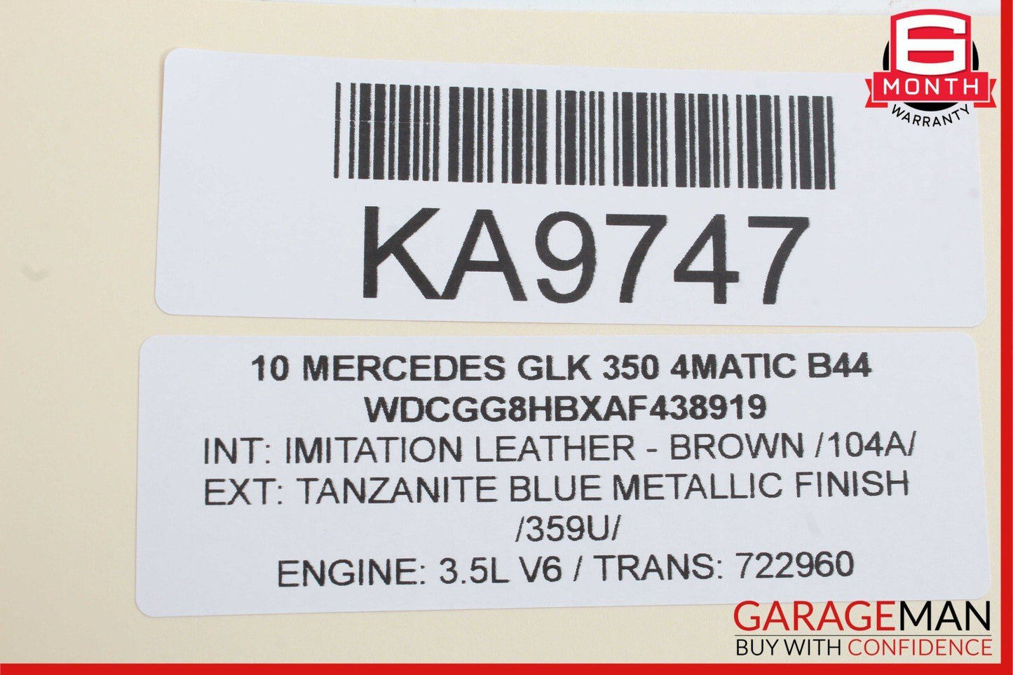 08-14 Mercedes X204 GLK350 Front Left Driver Side Exterior Door Handle Blue OEM
