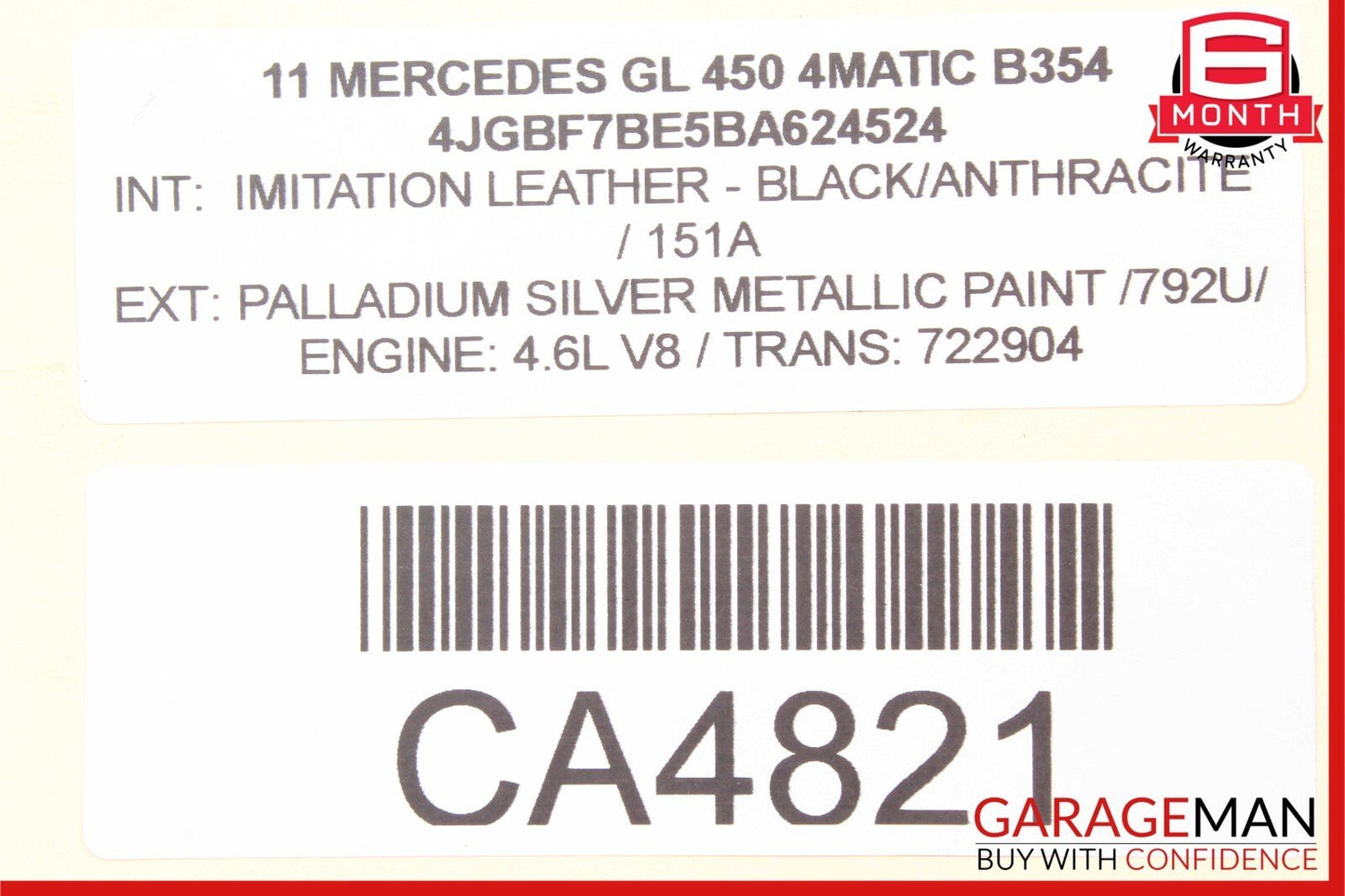 06-12 Mercedes GL450 ML550 R350 Front Upper Radiator Core Tie Bar Support Frame