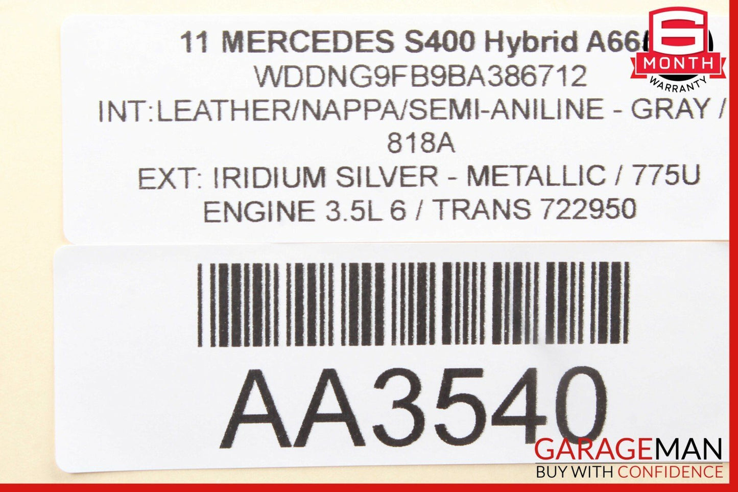 07-13 Mercedes W221 S550 S600 S400 Left Fog Light Base 2218200956 OEM