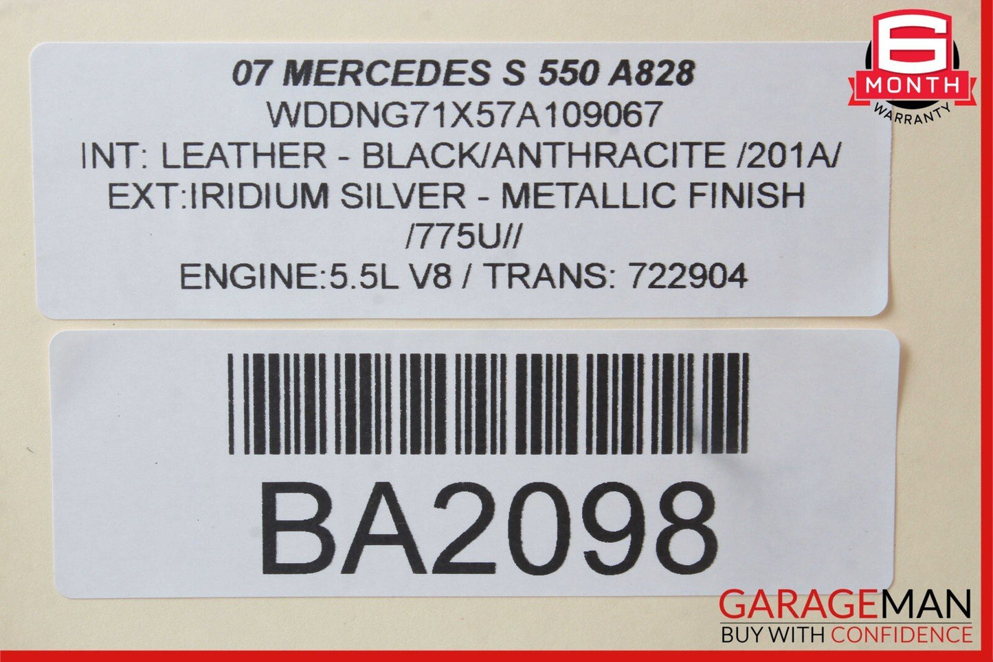 07-13 Mercedes W221 S550 CL550 Electronic Parking Button Switch 2215401445 OEM