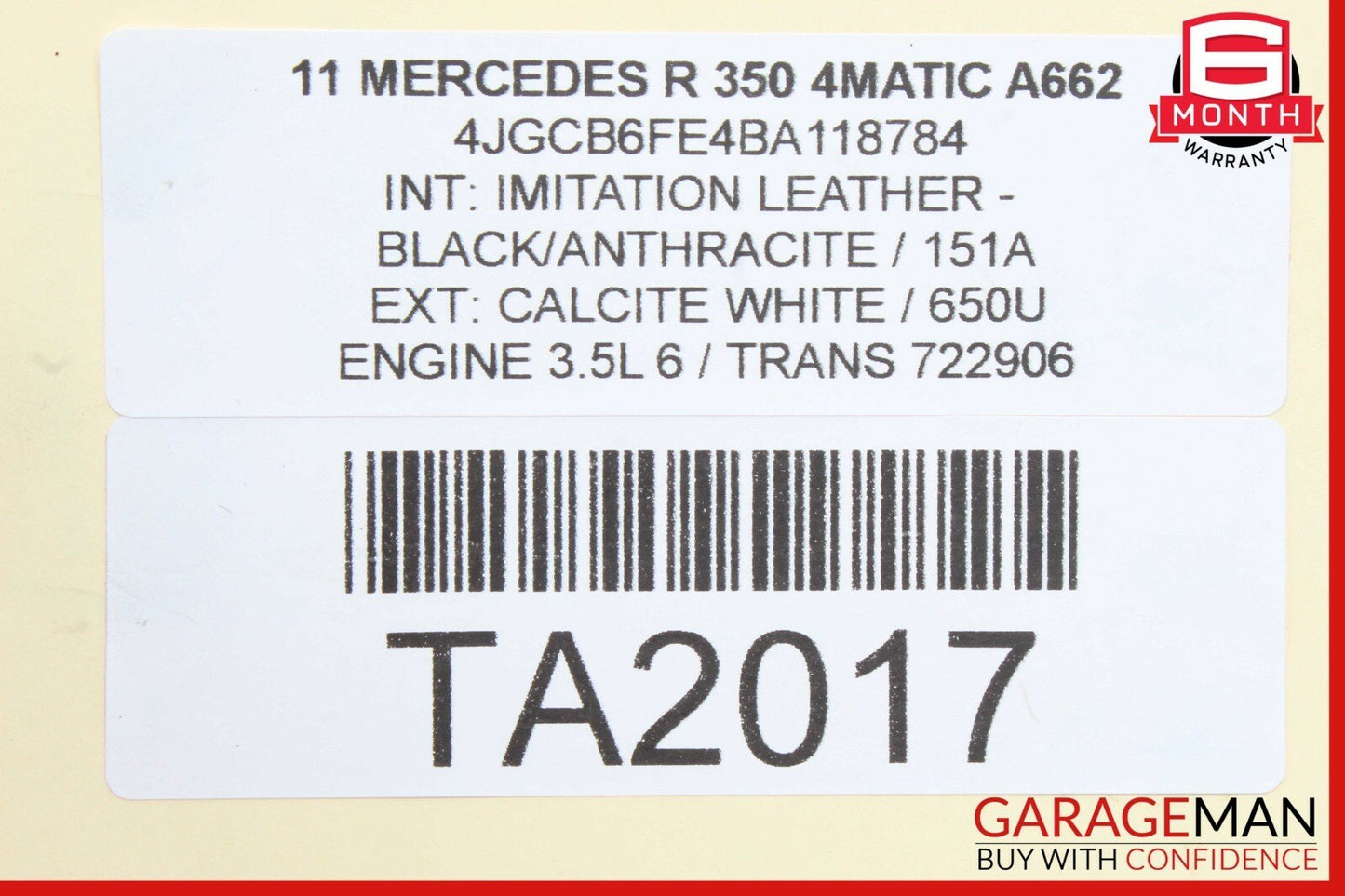 06-12 Mercedes R350 R550 GL450 Rear Left / Right Suspension Upper Control Arm