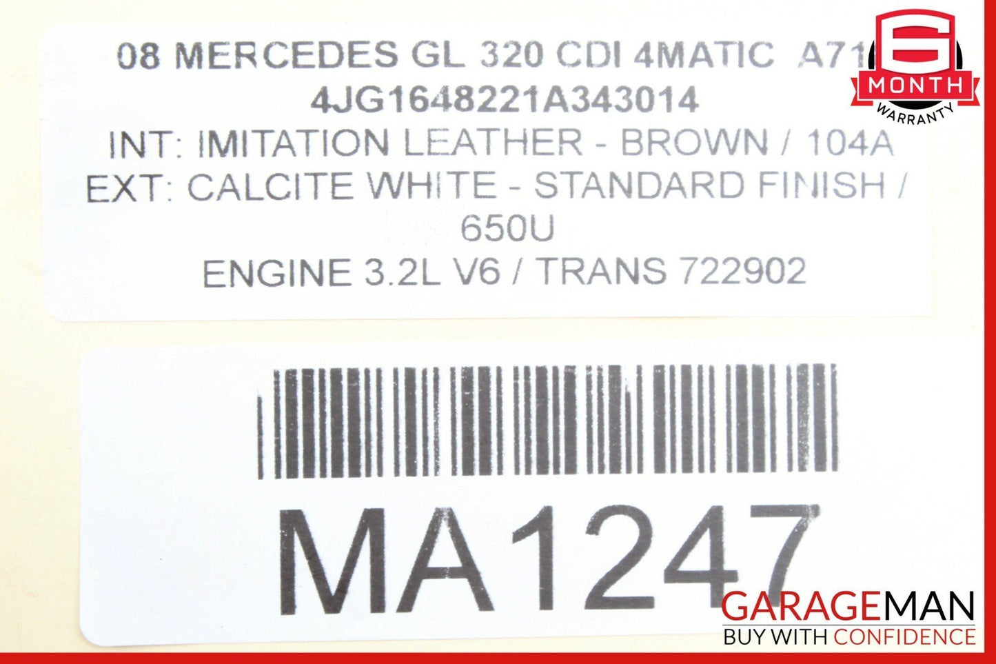 07-12 Mercedes X164 GL320 ML63 AMG Front Left Driver Seat Motor 0390203210 OEM