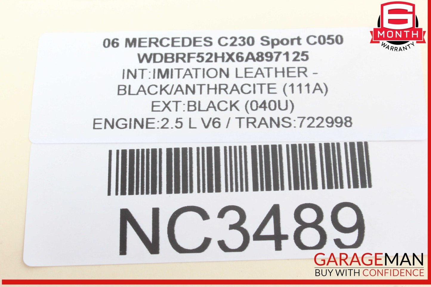 05-12 Mercedes W203 C230 Sport Left Side Engine Camshaft Cam Shaft Exhaust OEM