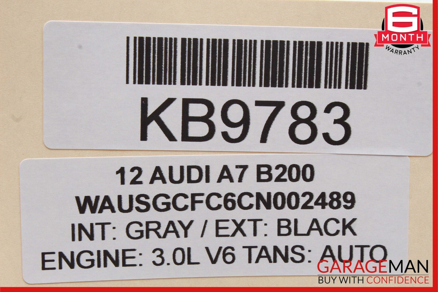 12-18 Audi A7 Front Left Driver Side Exterior Door Handle Keyless Go Black