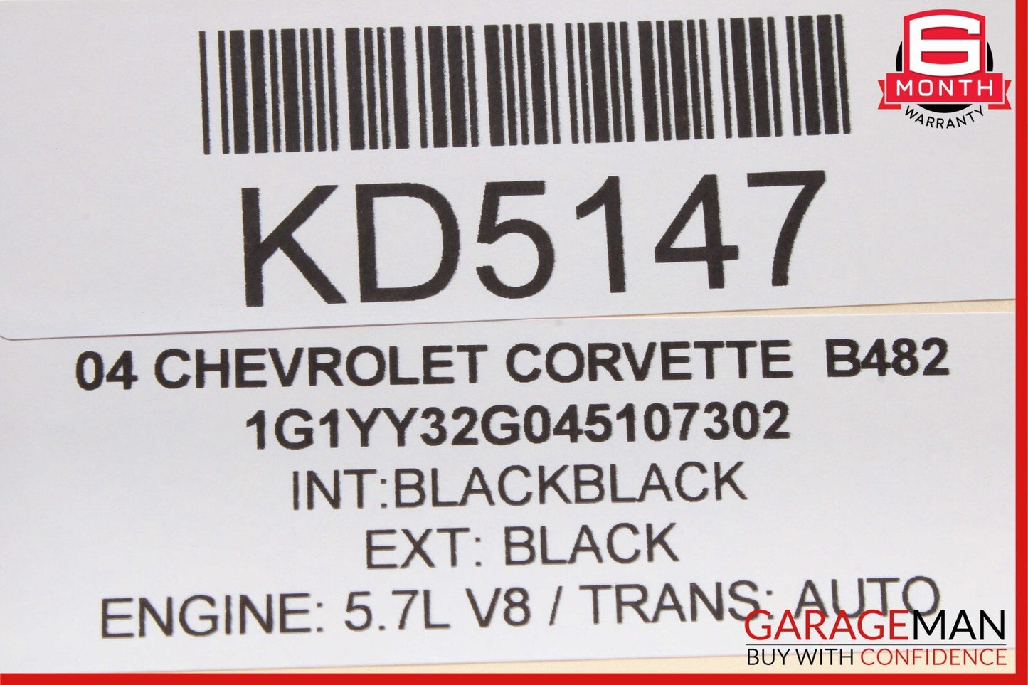 97-04 Chevy Corvette C5 Right Passenger Side Engine Motor Valve Cover