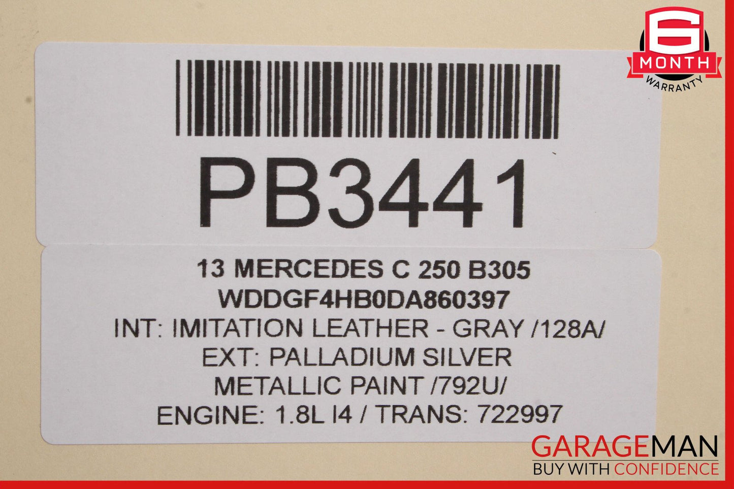 12-14 Mercedes W204 C250 C300 Front Left Top Upper Seat Cushion Cover OEM