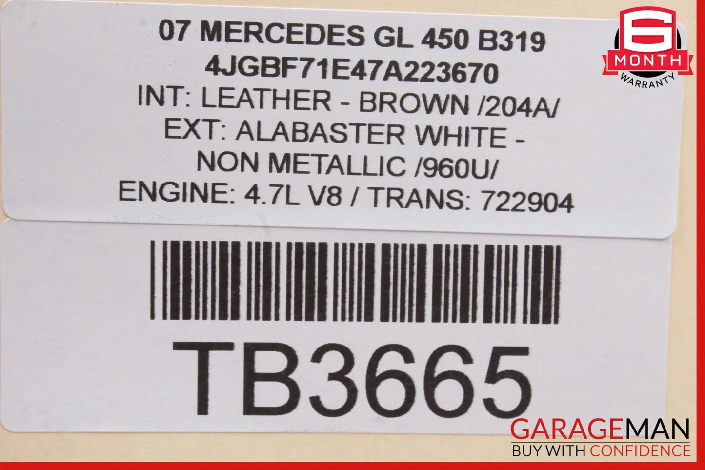06-13 Mercedes X164 GL450 R550 Rear Left Side Quarter Glass Window Motor OEM