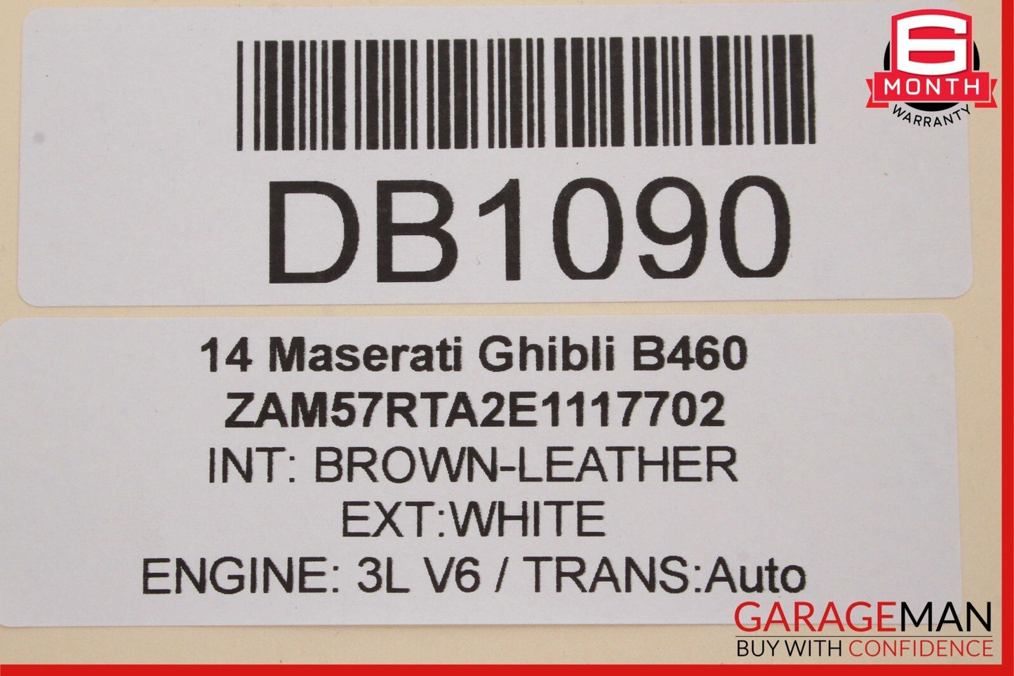 14-17 Maserati Ghibli M157 Front Left Side Lower Bottom Seat Cushion Cover Brown