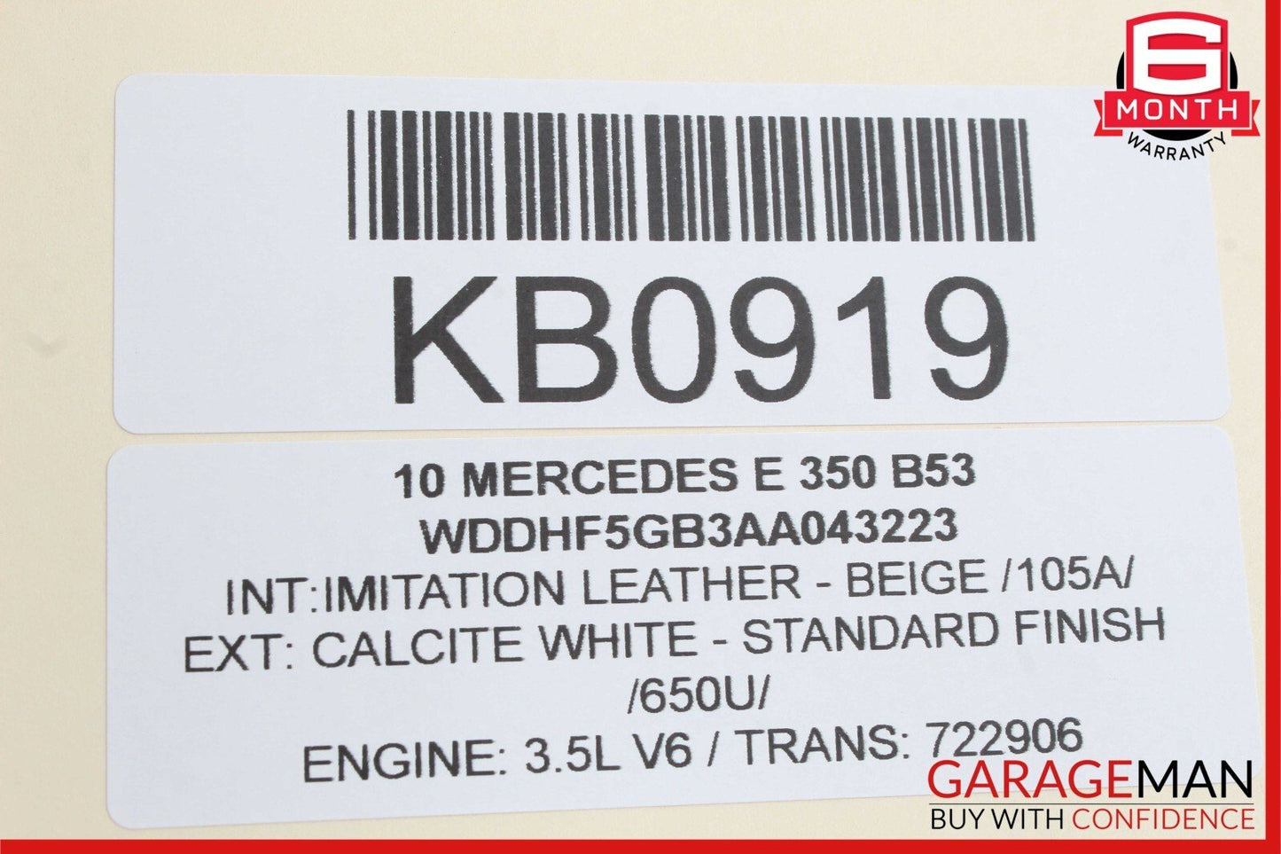06-11 Mercedes W212 E350 C350 R350 Fuel Injection Rail Line w/ Injectors OEM