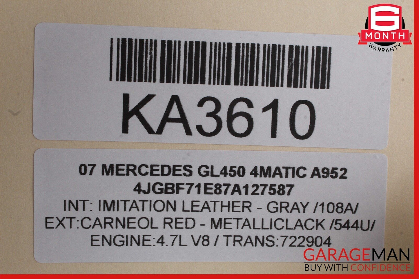 07-12 Mercedes X164 GL450 4MATIC Front Left Side Window Regulator Motor