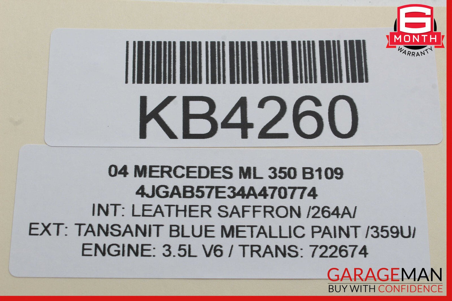 02-05 Mercedes W163 ML350 ML500 Rear AC Heater Climate Control 1638200426 OEM