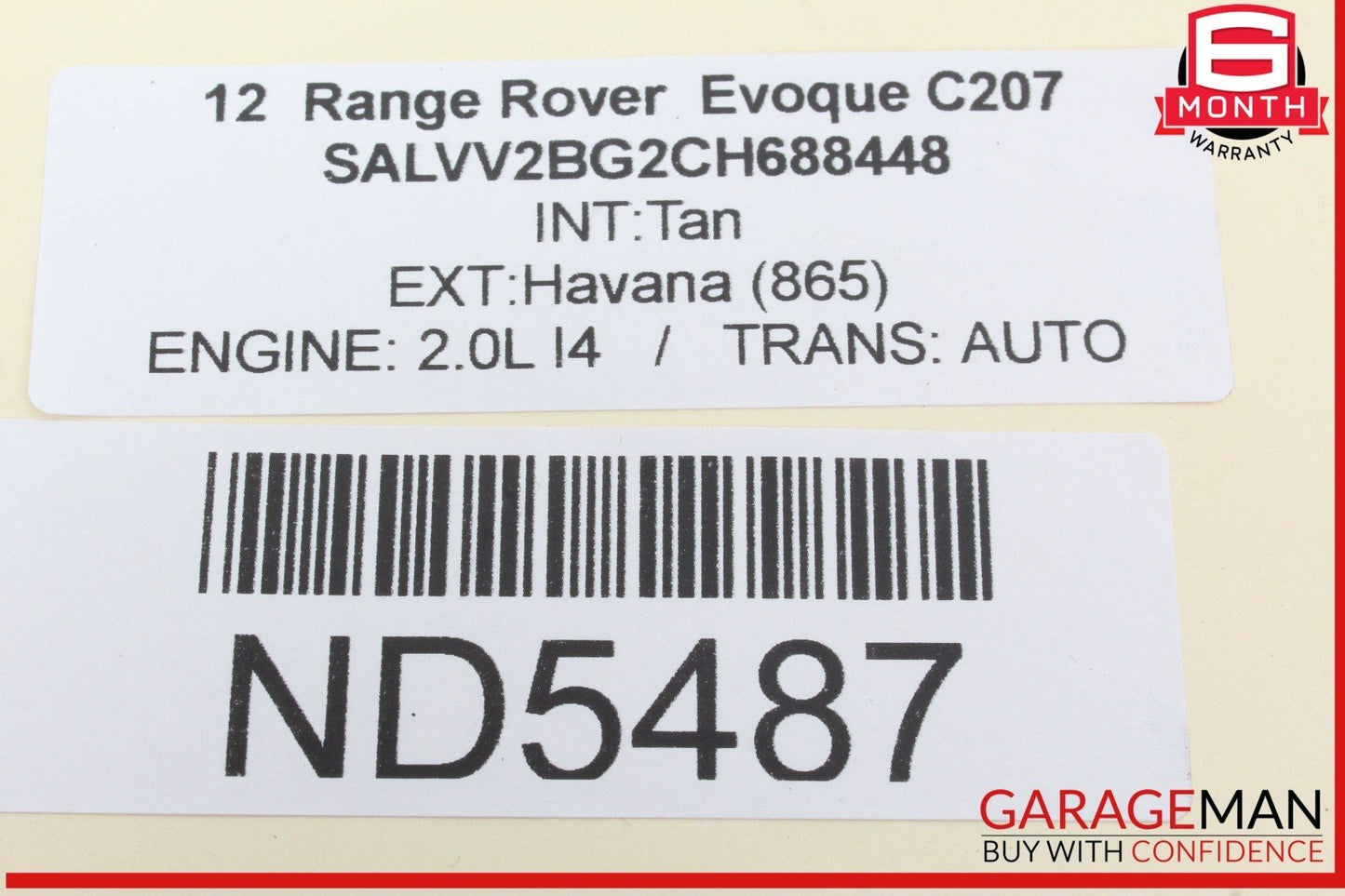 12-19 Range Rover Evoque Rear Left Driver Side Window Regulator Motor OEM