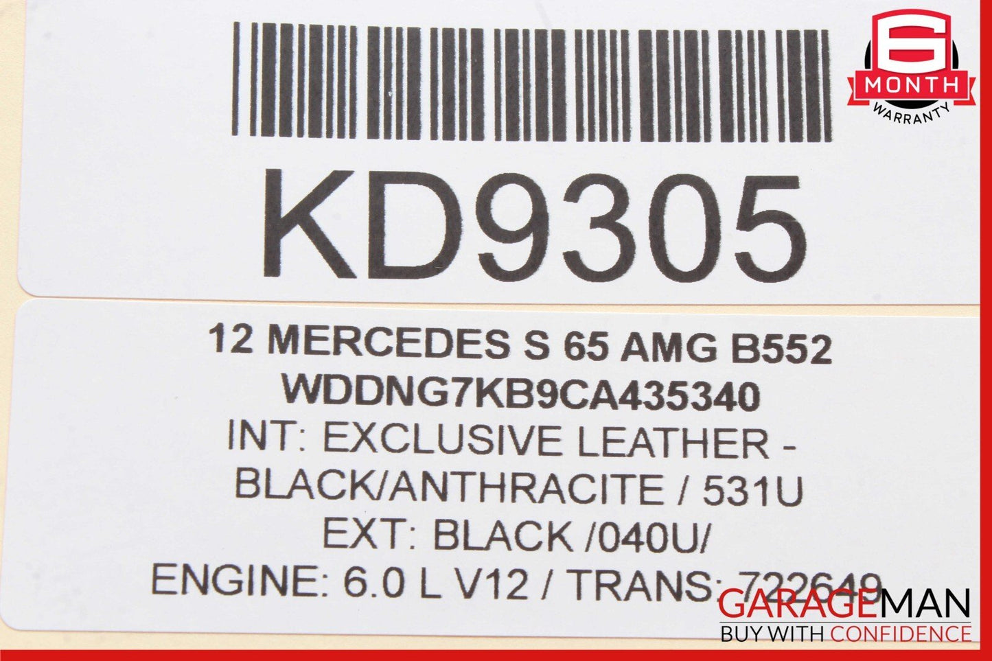 07-12 Mercedes W221 S65 S63 CL63 AMG Emission Smog Pump Bracket 1372300040 OEM