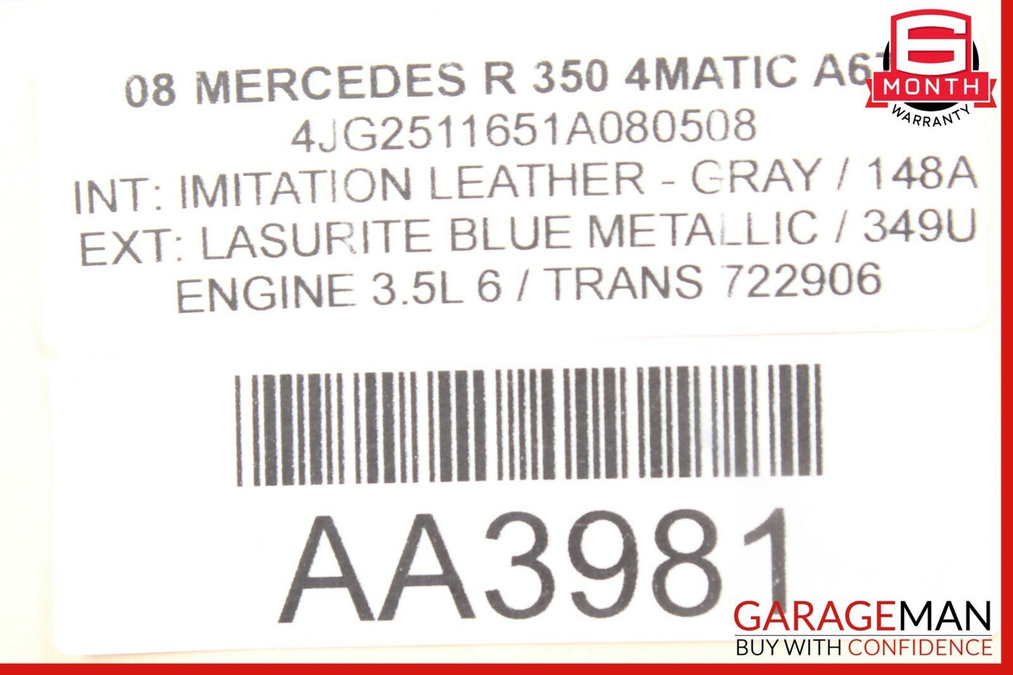 06-13 Mercedes W251 R350 ML550 Exterior Door Handle Front Left Side Silver OEM