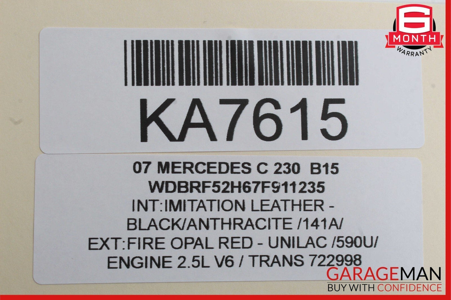 05-07 Mercedes W203 C230 C320 C350 Front Right Exterior Door Handle Red