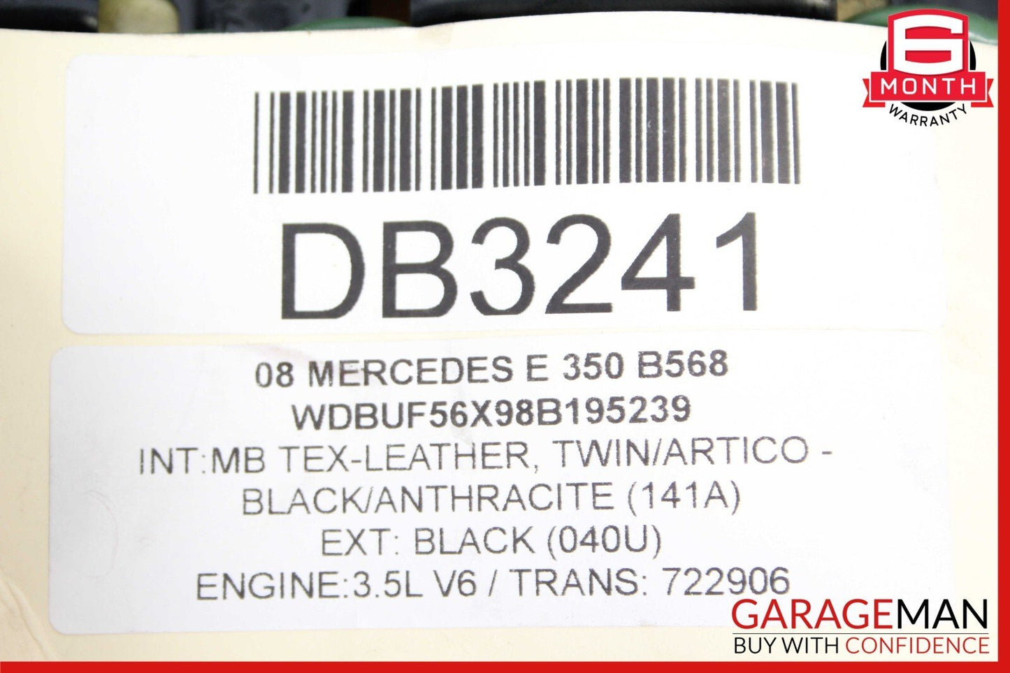 07-09 Mercedes W211 E350 E320 Front Right Lower Bottom Seat Cushion OEM
