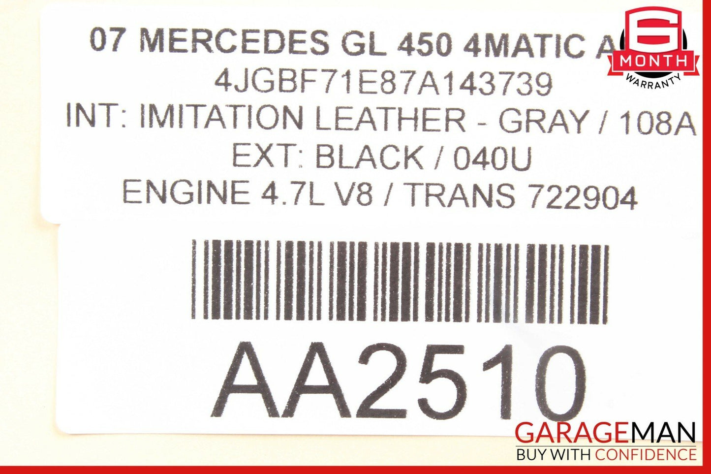 07-12 Mercedes X164 GL450 3rd Third Row Seat Power Folding Controller Module OEM