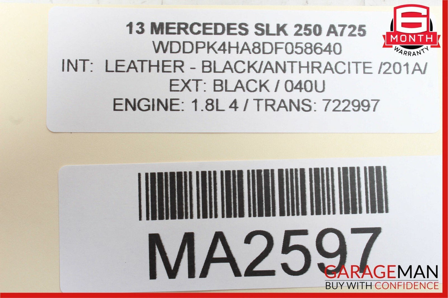 12-16 Mercedes R172 SLK250 Master Cylinder Power Brake Booster 1724300830 OEM