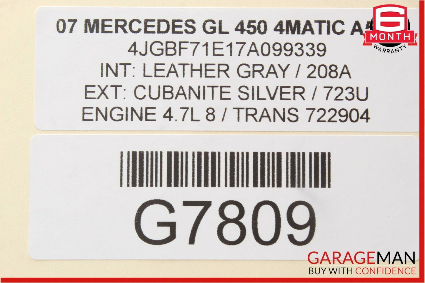 06-12 Mercedes GL450 GL550 R350 ML350 Pano Panoramic Sunroof Sun Roof Motor