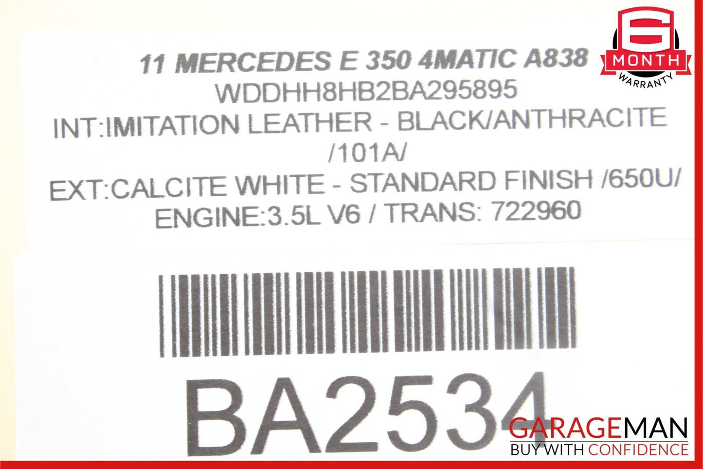 10-13 Mercedes W212 E350 E550 Rear Right Side Exterior Door Handle White OEM