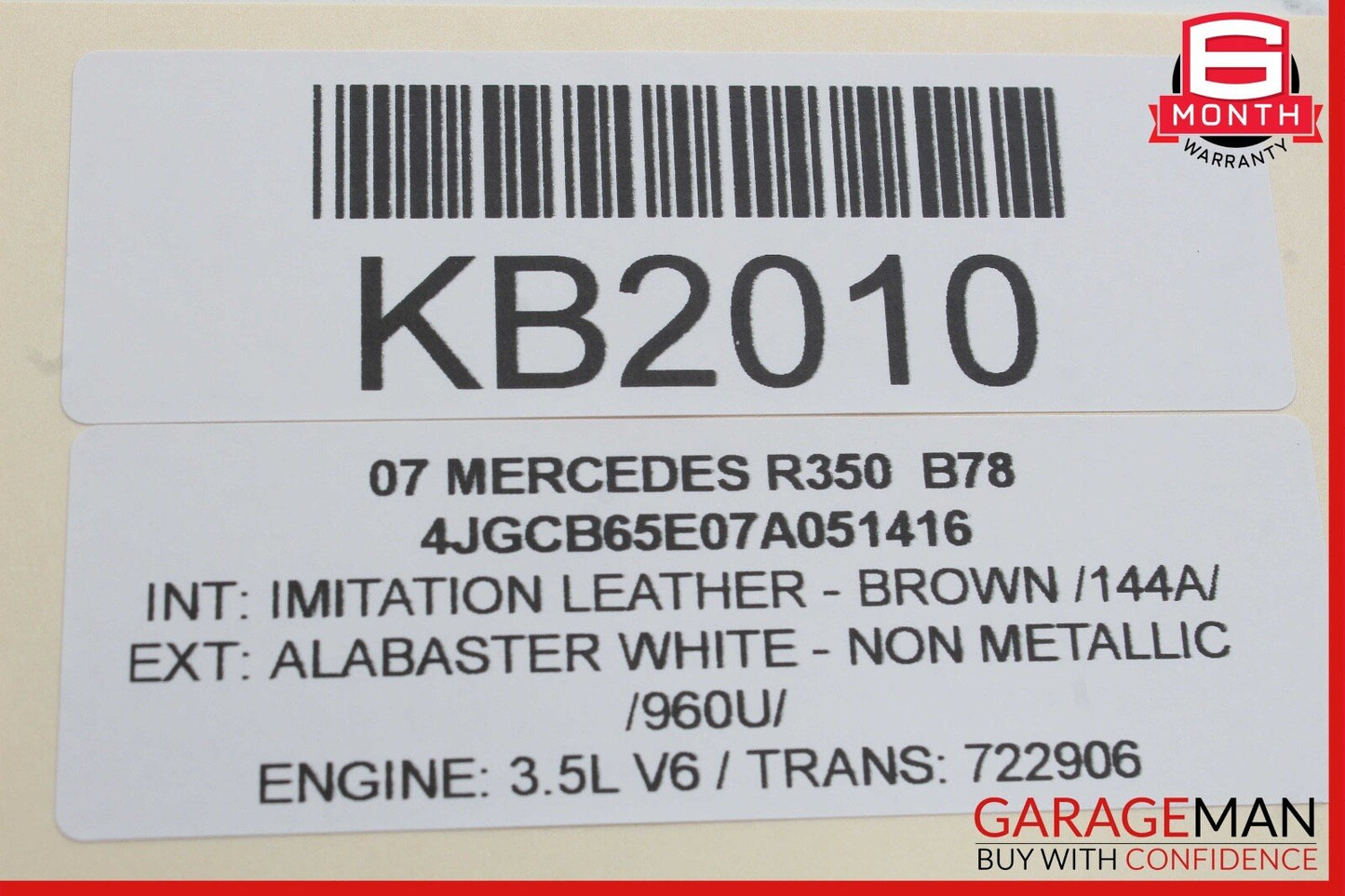 06-12 Mercedes W251 R350 GL450 ML450 Rear Windshield Glass Wiper Motor OEM