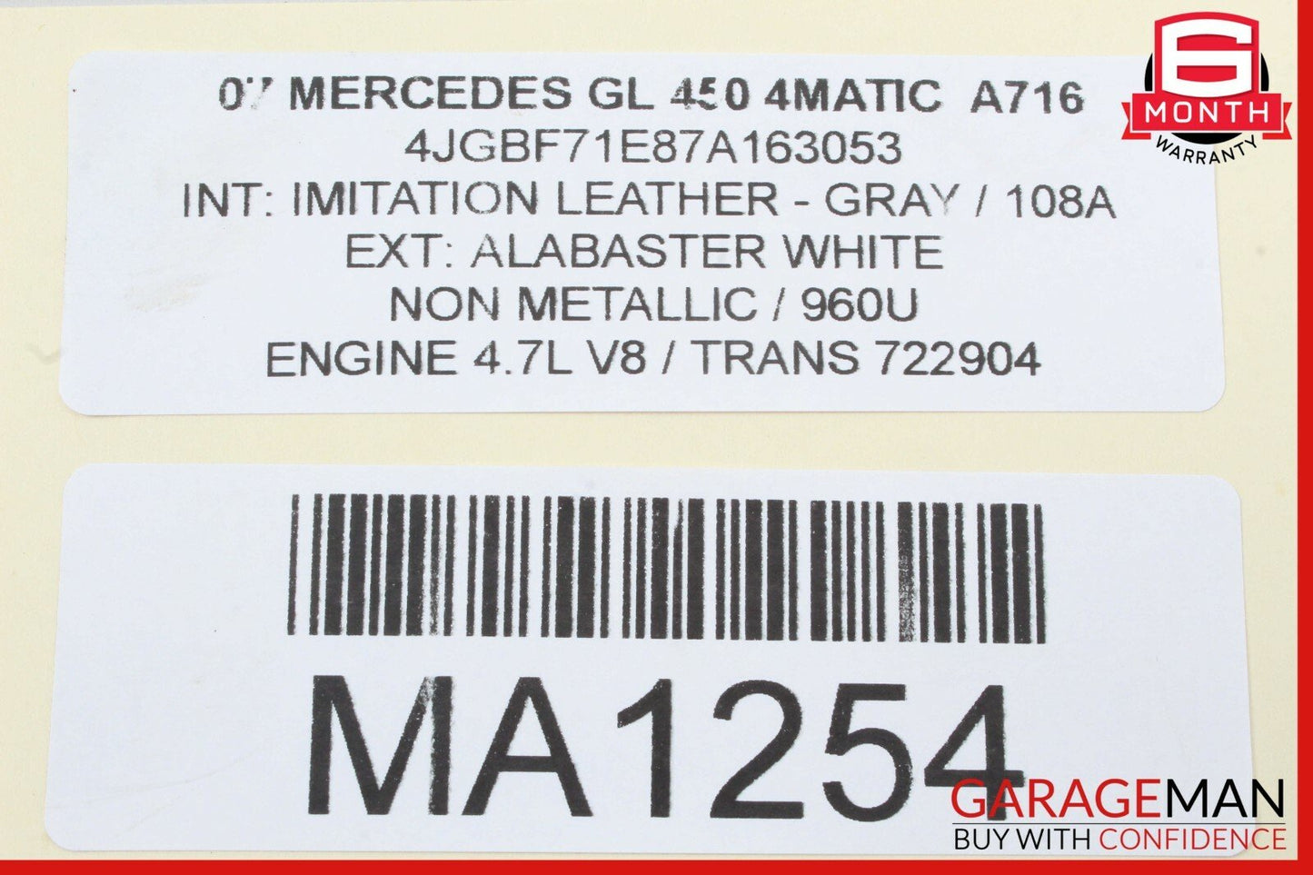 07-12 Mercedes X164 GL450 ML63 AMG Front Left Driver Seat Motor 0390203003 OEM