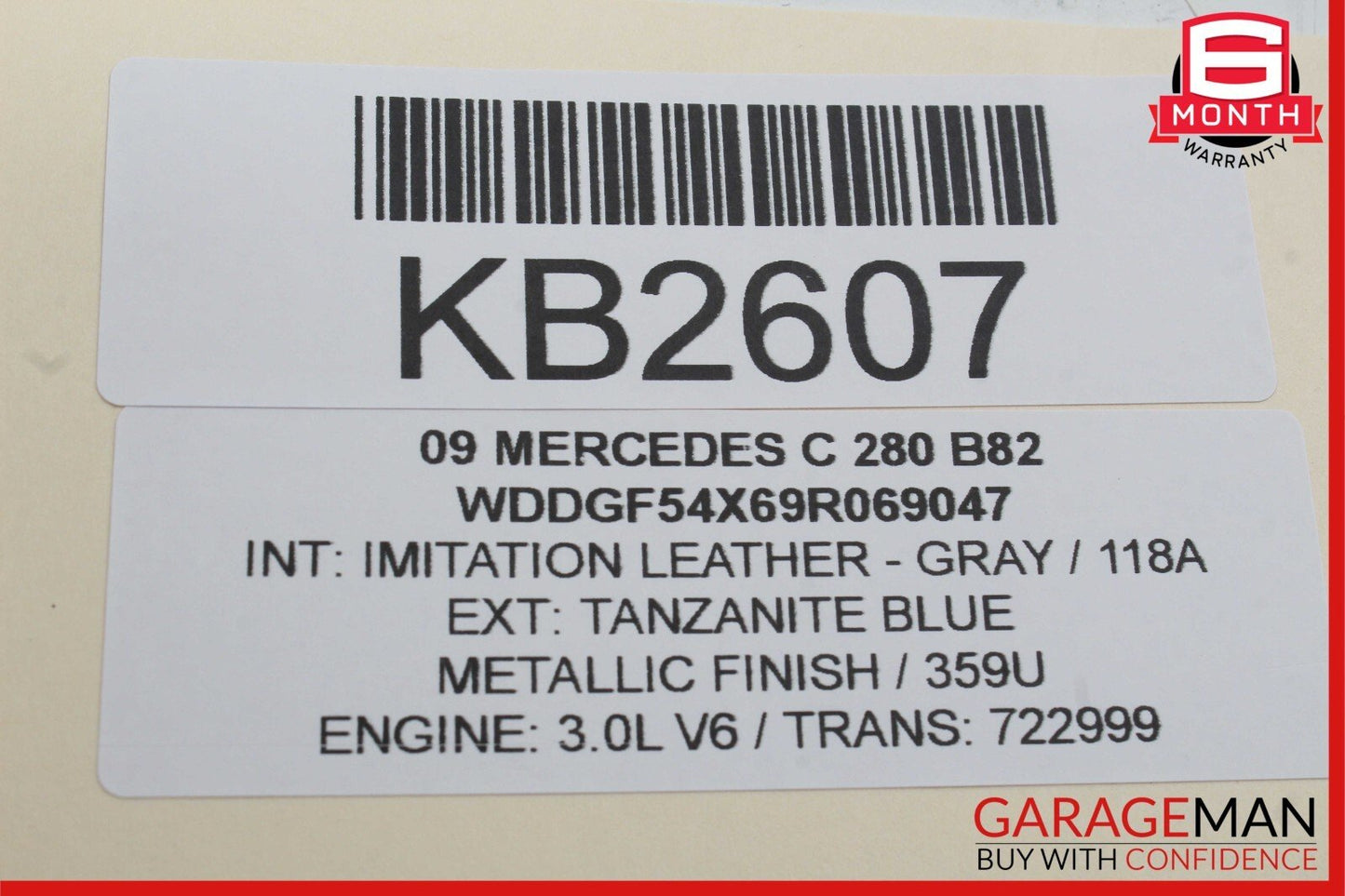 08-14 Mercedes W204 C300 C350 C63 AMG Rear Left Side Exterior Door Handle Blue