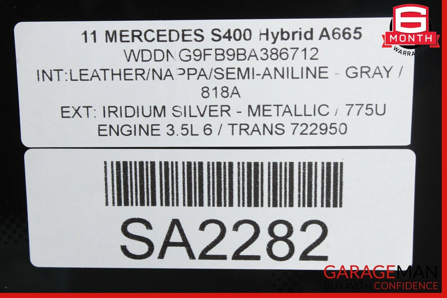 07-13 Mercedes W221 S400 S63 AMG Rear Windshield Wind Shield Back Glass OEM
