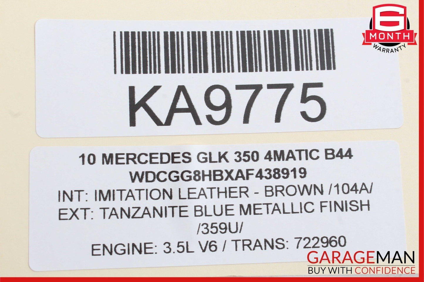 10-12 Mercedes X204 GLK350 Front Left Side Mirror Rear View Door Blue OEM