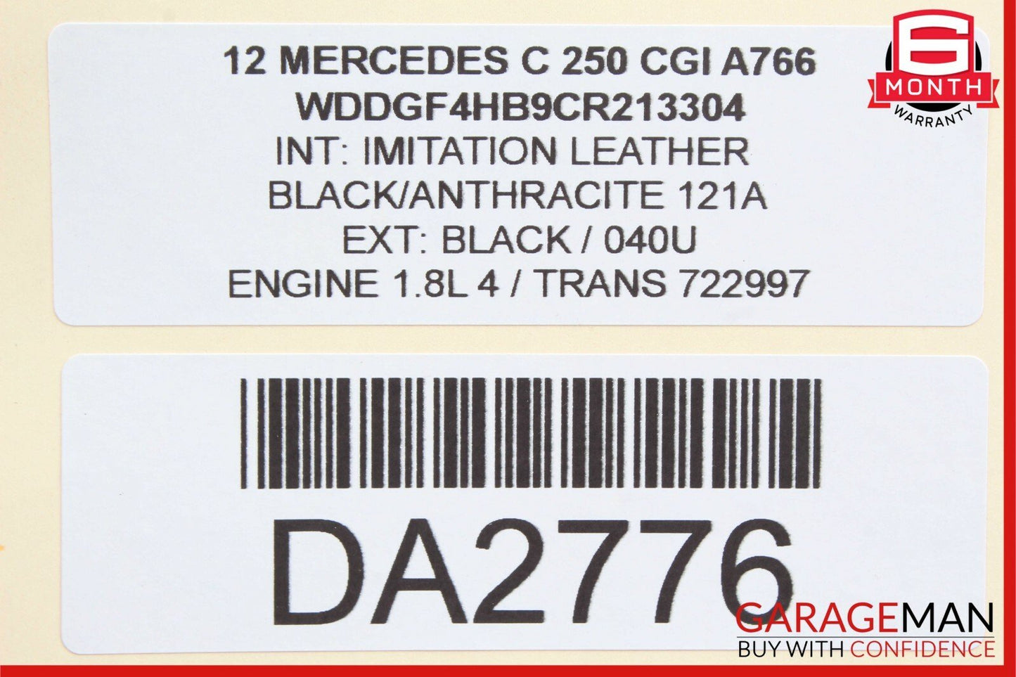10-16 Mercedes W204 C250 E350 Coupe Front Left Side Seat Lock Sensor Module OEM