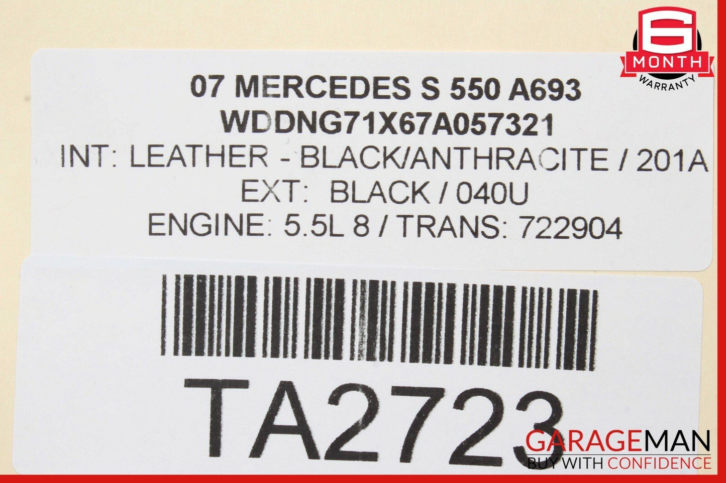 07-13 Mercedes W221 S550 Rear Roller Deck Sun Shade Sunshade Light Assembly
