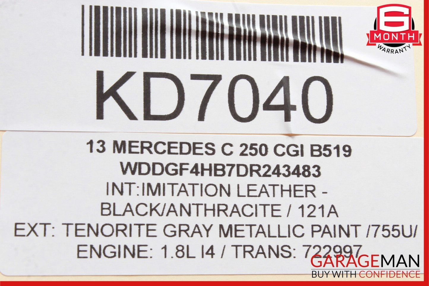 08-14 Mercedes W204 C250 C300 Rear Left Driver Side Exterior Door Handle OEM