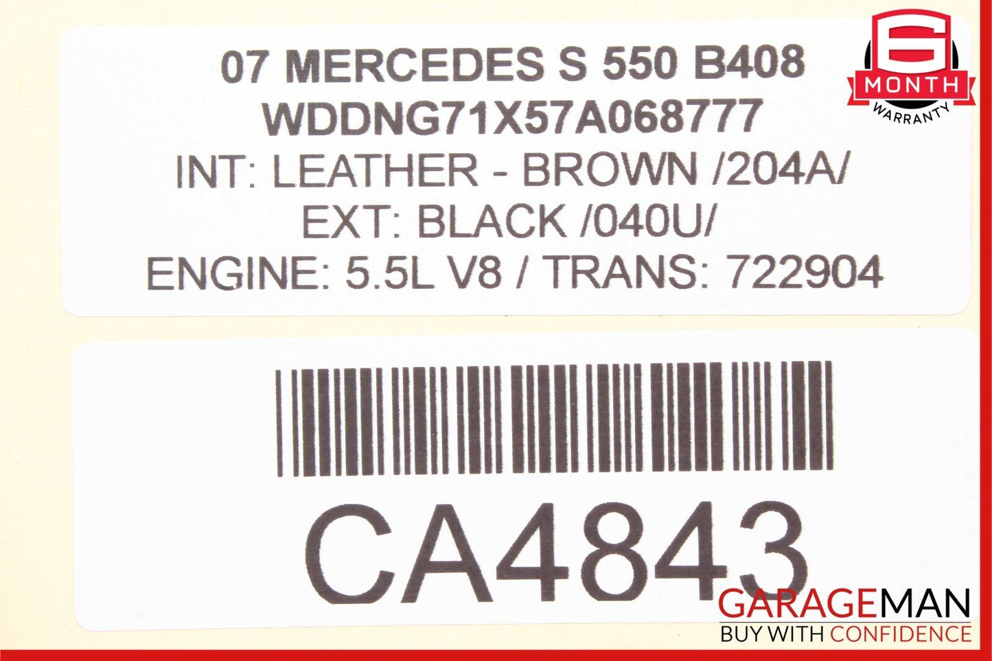 07-11 Mercedes W221 S550 Right Side Engine Cylinder Head Valve Cover OEM