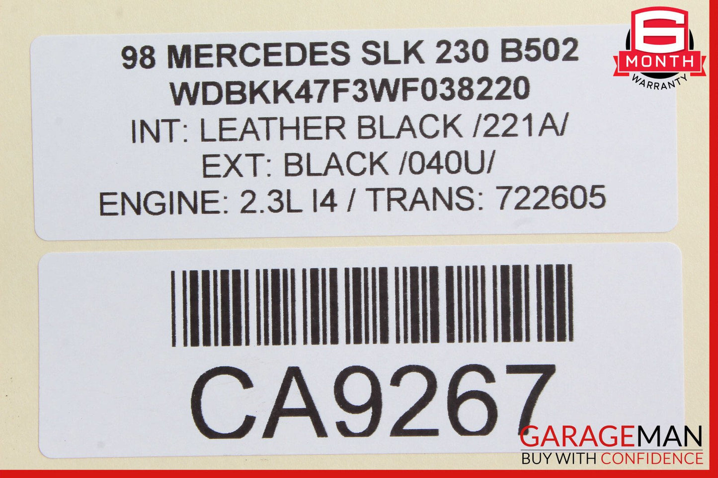 90-04 Mercedes R170 SLK230 Fuel Gas Auxiliary Pump Set OEM