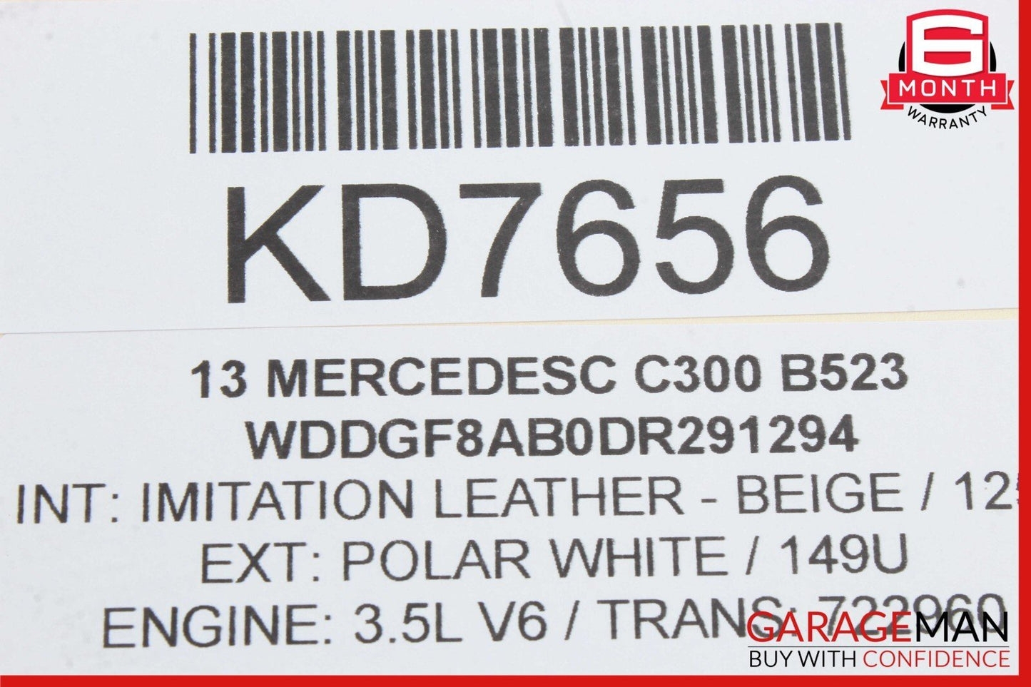 08-14 Mercedes W204 C300 3.5L V6 4Matic Left Side Engine Cylinder Head Assembly