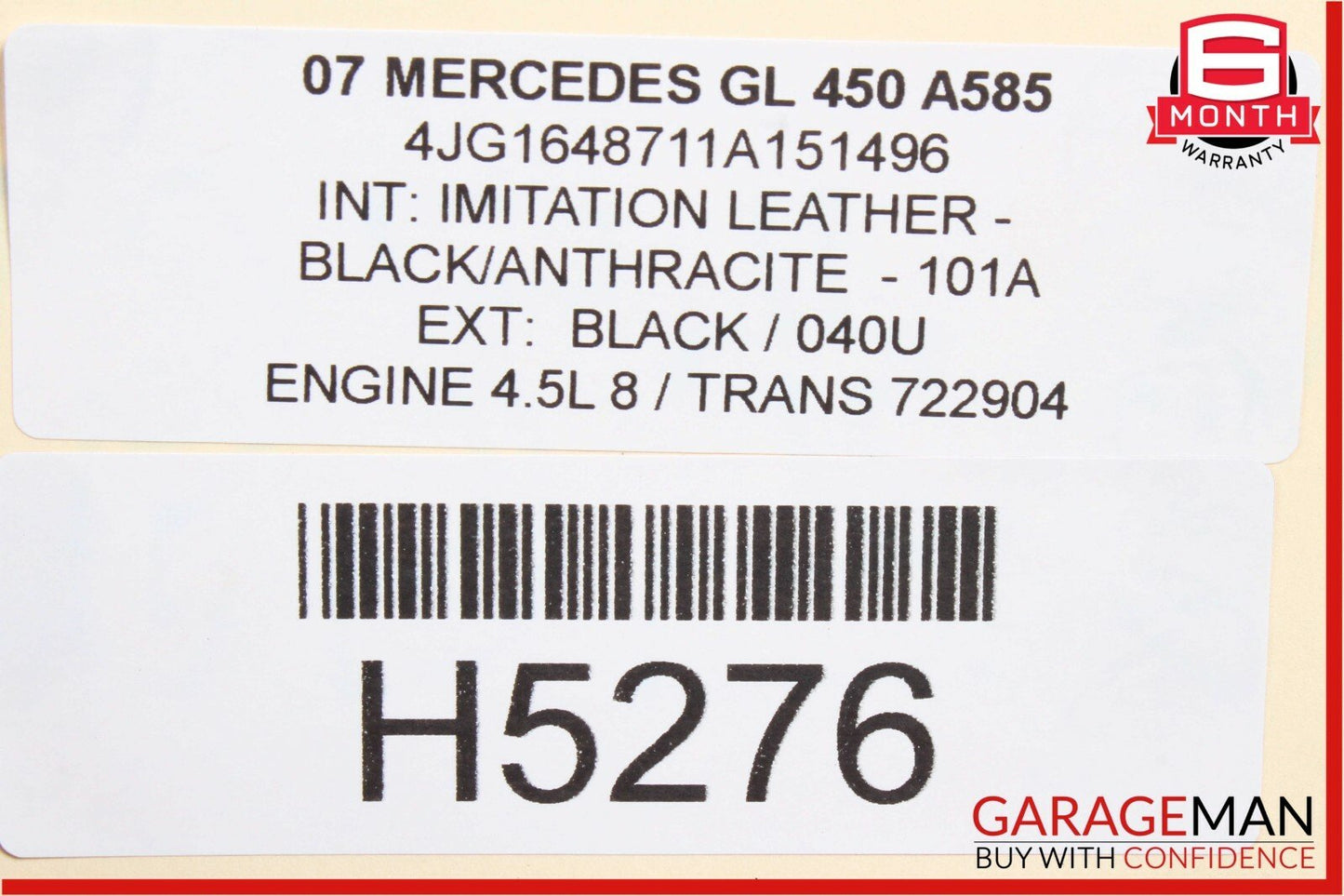 06-12 Mercedes ML350 GL450 Rear Bumper Reinforcement Impact Crash Bar Rebar