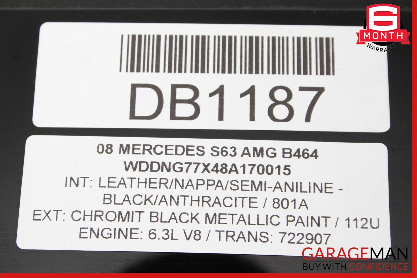 07-13 Mercedes W221 S550 S400 S63 Center Middle Pano Panoramic Roof Glass Panel