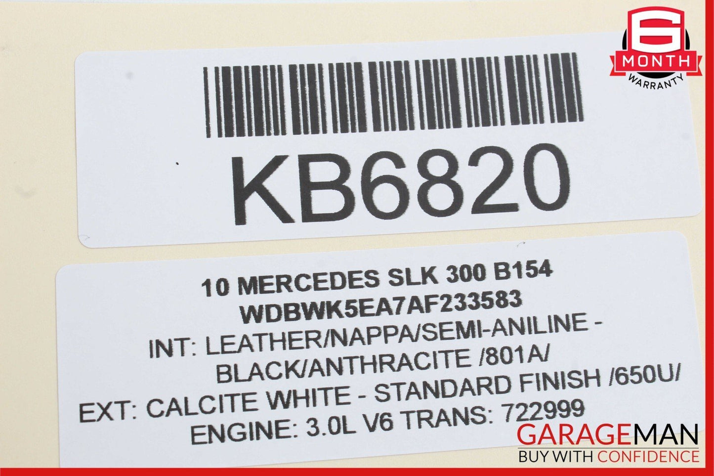 05-11 Mercedes R171 SLK300 Front Right Side Sun Visor Sunvisor Shade Black OEM