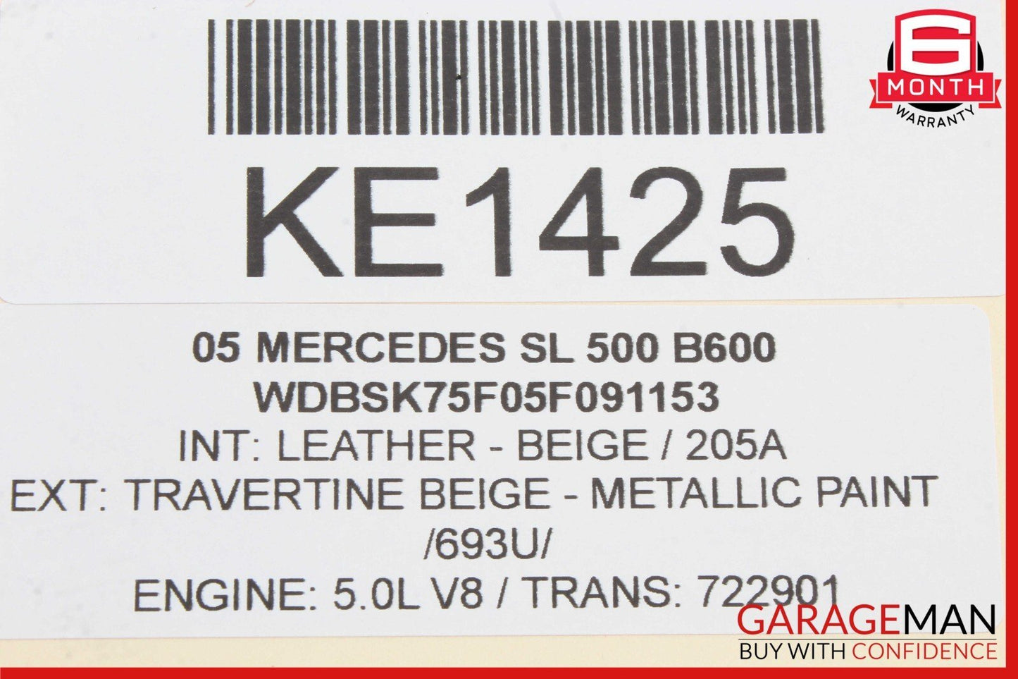 03-12 Mercedes R230 SL500 SL55 AMG Right Side Door Lock Latch Actuator OEM