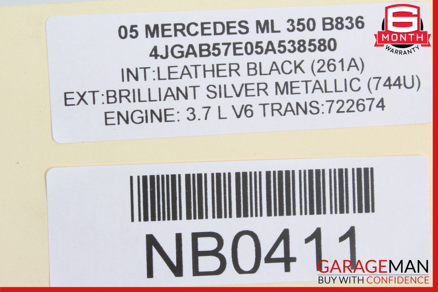 02-05 Mercedes W163 ML350 Front Right Passenger Headlight Light Lamp Halogen OEM