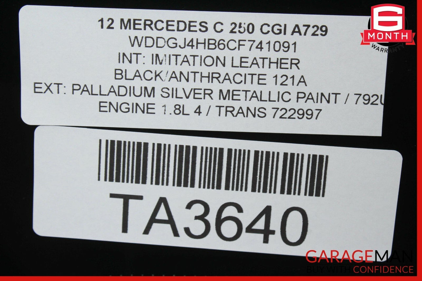 10-17 Mercedes W204 C250 E350 E550 Coupe Rear Windshield Window Glass Panel OEM