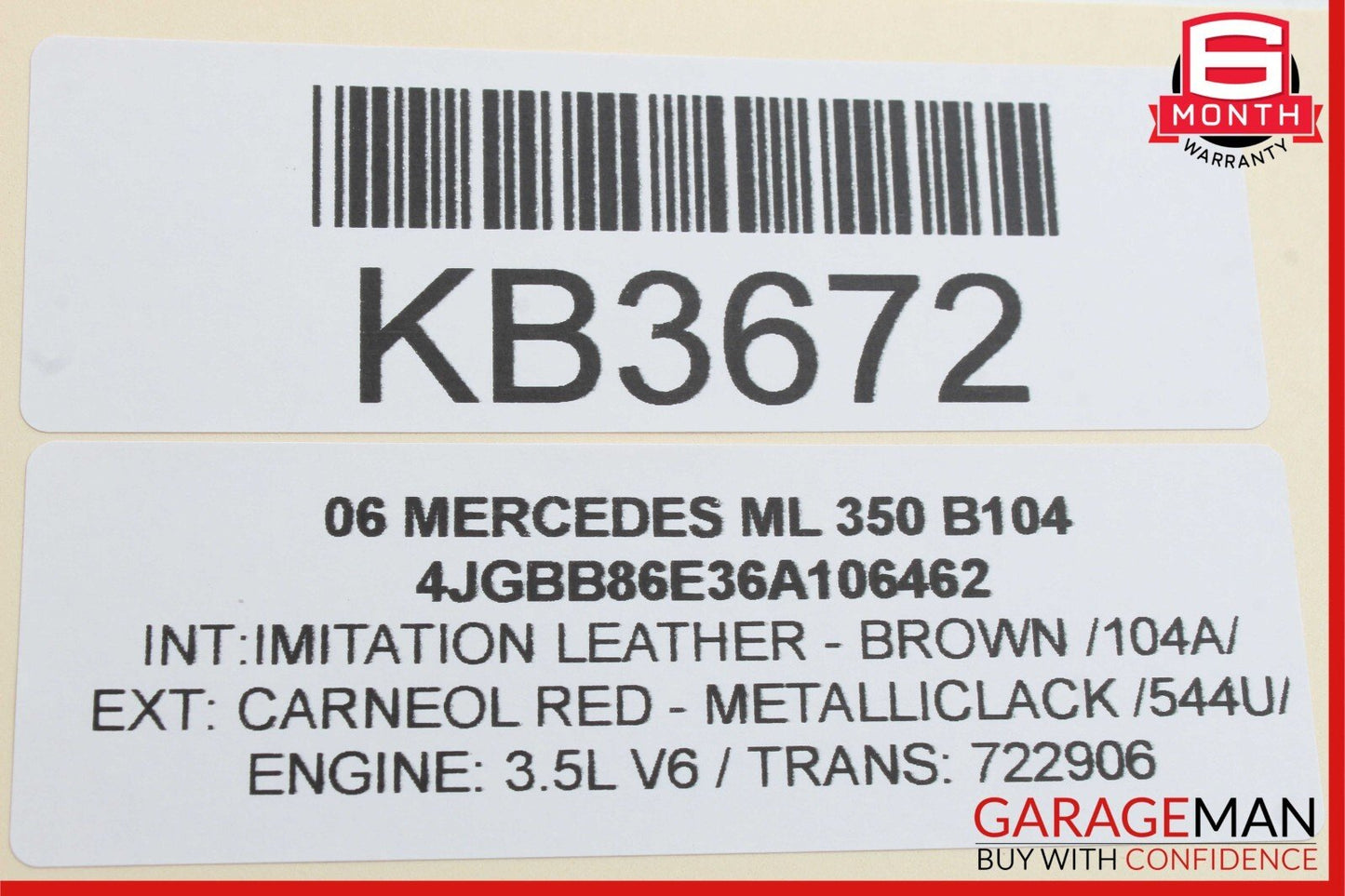 06-12 Mercedes W164 ML350 GL450 Rear Left Side Exterior Door Handle OEM
