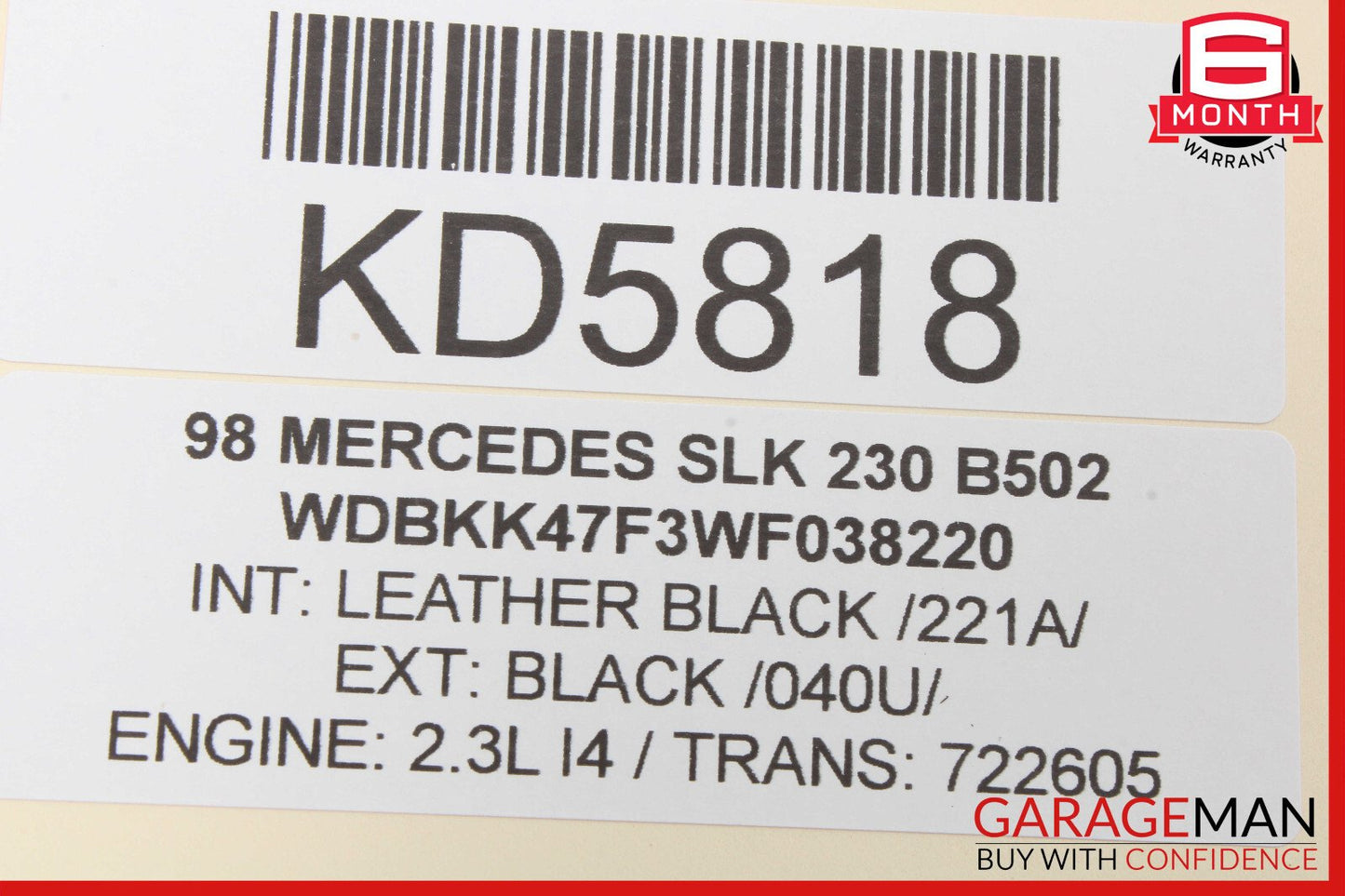 97-00 Mercedes R170 SLK230 Front Left Driver Seat Belt Retractor Black OEM